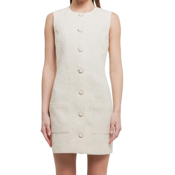 Endless Rose Dresses & Skirts - Endless Rose NEW Ivory White Tweed Polished Bridal Chic Romantic Mini Dress